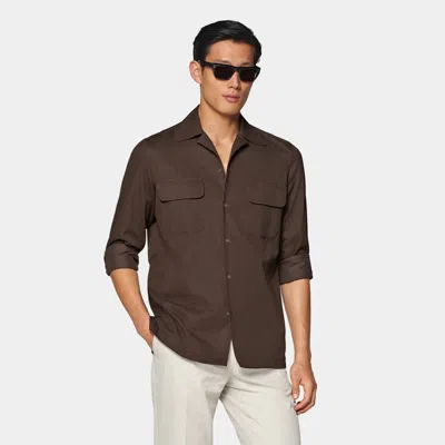 Suitsupply Mid Brown Oxford Safari Shirt