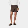 SUITSUPPLY SUITSUPPLY MID BROWN PLEATED DUCA SHORTS