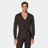 Suitsupply Mid Brown V-neck Cardigan