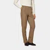 SUITSUPPLY SUITSUPPLY MID BROWN WIDE LEG TAPERED MIRA PANTS