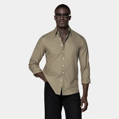 Suitsupply Mid Green Cotton Shirt