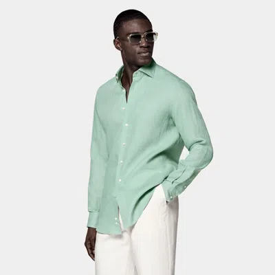 Suitsupply Mid Green Linen Shirt