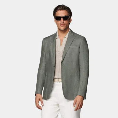 Suitsupply Mid Green Tailored Fit Havana Suit Jacket