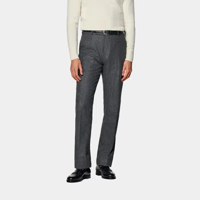 Suitsupply Mid Grey Straight Leg Milano Pants In Blue