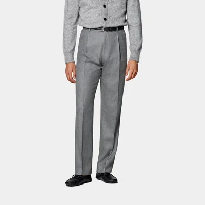 Suitsupply Mid Grey Wide Leg Straight Pants
