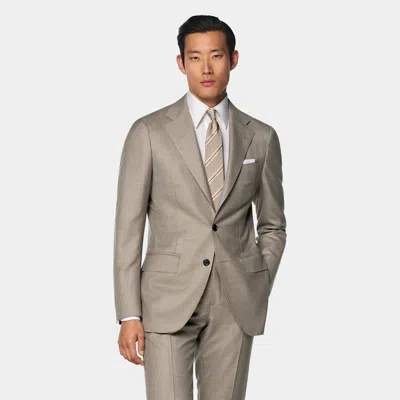 Suitsupply Mid Taupe Tailored Fit Havana Suit In Gray