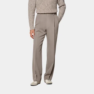 Suitsupply Mid Taupe Wide Leg Suit Trousers