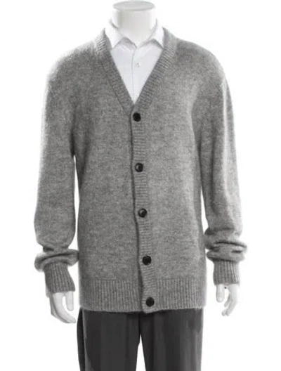 Pre-owned Suitsupply Mohair V-neck Cardigan In Gray