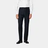 Suitsupply Navy Bird's Eye Straight Leg Suit Trousers In Blue