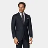 SUITSUPPLY SUITSUPPLY NAVY BIRD'S EYE TAILORED FIT HAVANA SUIT JACKET