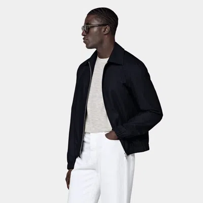 Suitsupply Navy Bomber Jacket In Blue