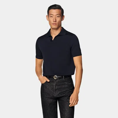 Suitsupply Navy Buttonless Polo