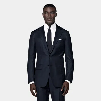 Suitsupply Navy Checked Tailored Fit Havana Suit In Blue