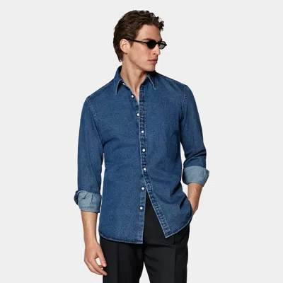 Suitsupply Navy Denim Shirt