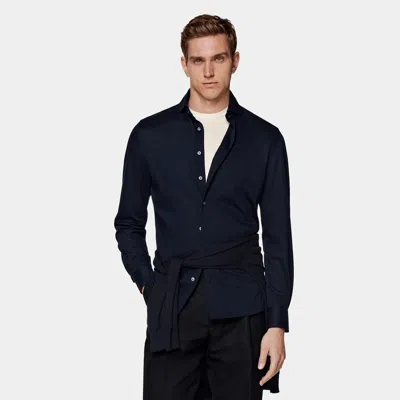 Suitsupply Navy Extra Slim Fit Shirt In Black