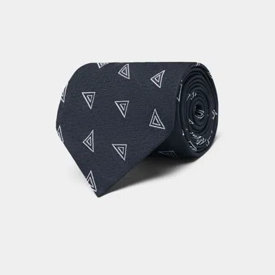 Suitsupply Navy Graphic Tie In Blue