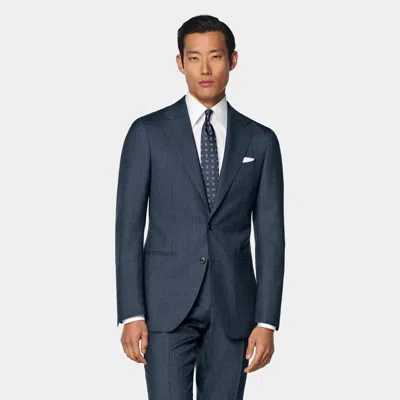 Suitsupply Navy Houndstooth Perennial Tailored Fit Havana Suit