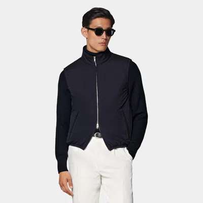 Suitsupply Navy Light Padded Zip Vest
