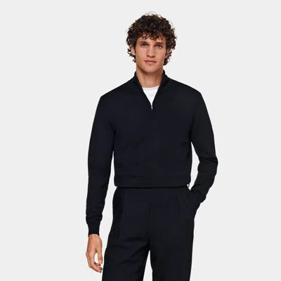 Suitsupply Navy Merino Half Zip