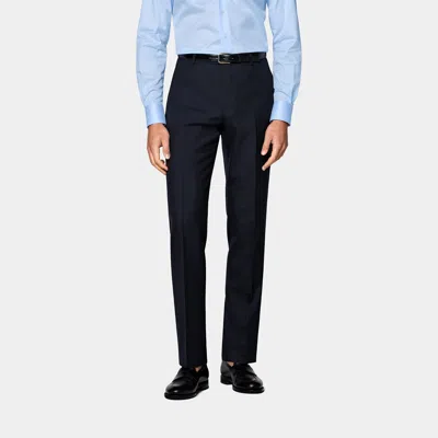 Suitsupply Navy Perennial Straight Leg Suit Trousers In Blue