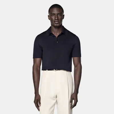 Suitsupply Navy Polo In Blue