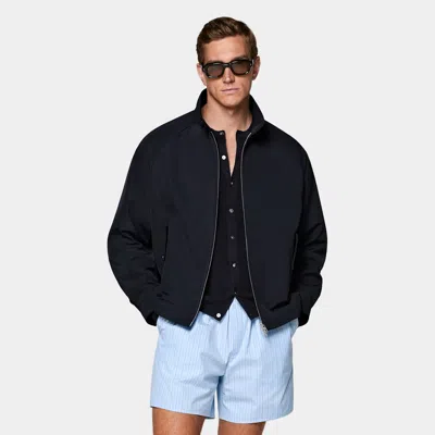 Suitsupply Navy Raglan Bomber Jacket In Blue