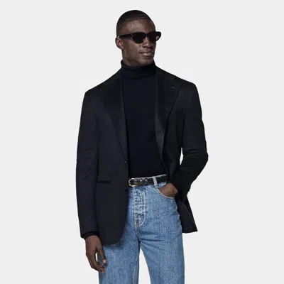 Suitsupply Navy Relaxed Fit Roma Blazer In Black