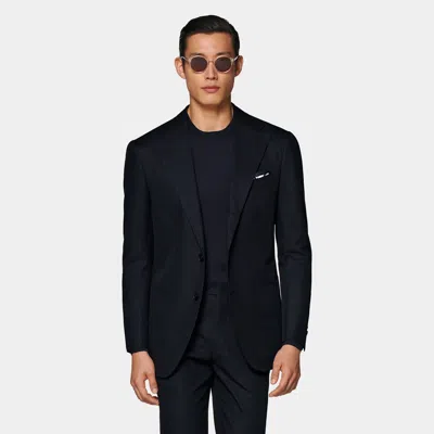 Suitsupply Navy Relaxed Fit Roma Blazer In Black