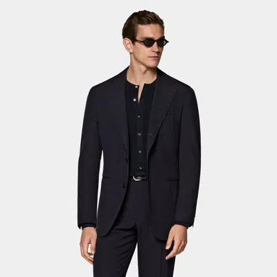 Suitsupply Navy Relaxed Fit Roma Suit In Black