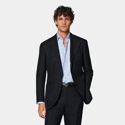 Suitsupply Navy Relaxed Fit Roma Suit In Black
