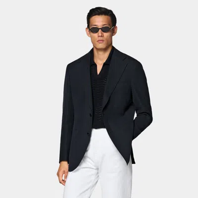 Suitsupply Navy Relaxed Fit Roma Suit Jacket In Black