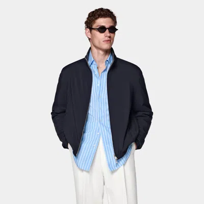 Suitsupply Navy Reversible Bomber Jacket In Blue