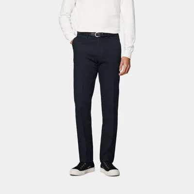 Suitsupply Navy Slim Leg Straight Chinos In Blue