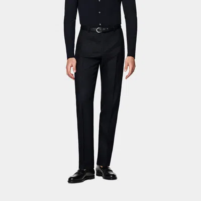 Suitsupply Navy Straight Leg Milano Pants In Black