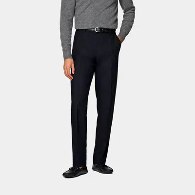 SUITSUPPLY NAVY STRAIGHT LEG SUIT TROUSERS