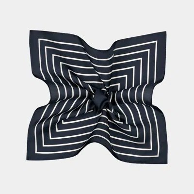 Suitsupply Navy Striped Pocket Square In Blue