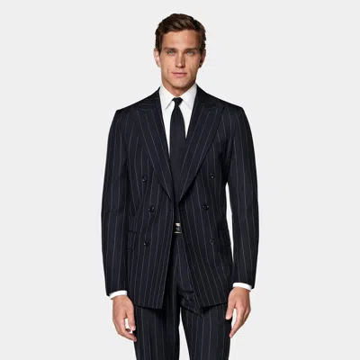 Suitsupply Navy Striped Tailored Fit Milano Suit
