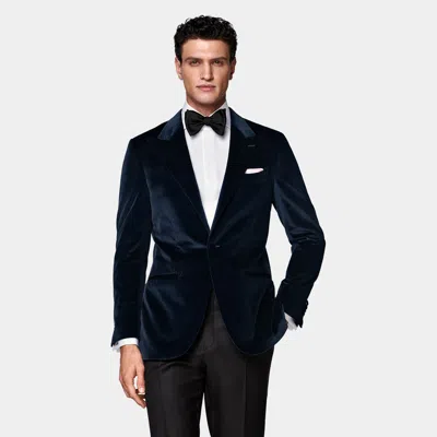 Suitsupply Navy Tailored Fit Havana Dinner Jacket In Blue