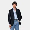 Suitsupply Navy Tailored Fit Havana Suit Jacket