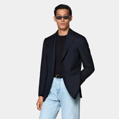 Suitsupply Navy Tailored Fit Havana Suit Jacket In Blue