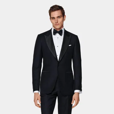 Suitsupply Navy Tailored Fit Lazio Dinner Jacket In Black