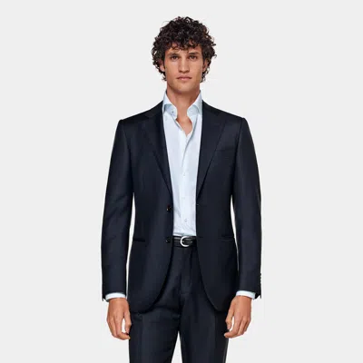 Suitsupply Navy Tailored Fit Lazio Suit Jacket In Black