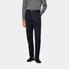 Suitsupply Navy Wide Leg Tapered Chinos In Blue