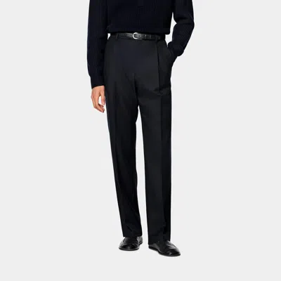 Suitsupply Navy Wide Leg Trousers