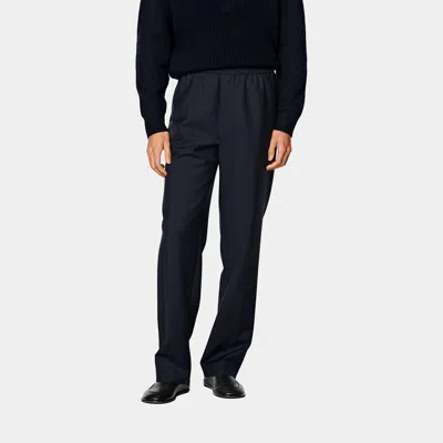 Suitsupply Navy Wide Leg Trousers