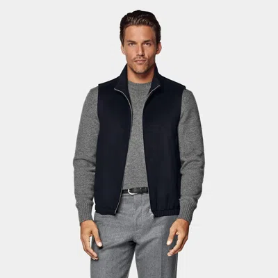 Suitsupply Navy Zip Vest