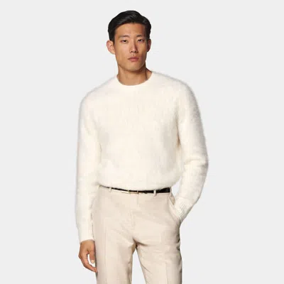 Suitsupply Off-white Cable V-neck In Neutral