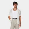 Suitsupply Off-white Crochet Polo Cardigan