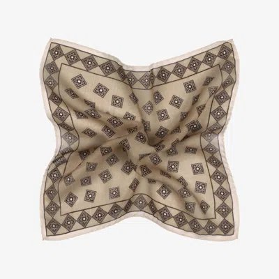 Suitsupply Off-white Graphic Pocket Square In Neutral
