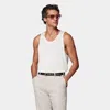 Suitsupply Off-white Crochet Polo Cardigan